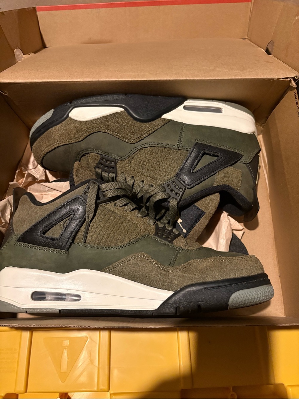 Jordan Olive Green & Black Suede Basketball Sneakers